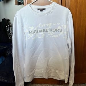 Michael Kors Mens Large White Camo Crewneck